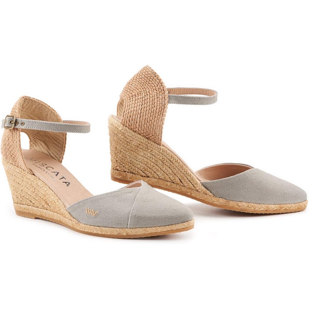 Gray Espadrille Wedges